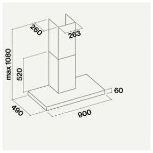 Островная вытяжка Falmec PLANE TOP ISOLA 90