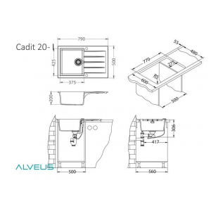 Кухонная мойка Alveus GRANITAL CADIT 20 TERRA