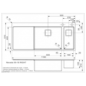 Кухонная мойка Reginox Nevada L50x18 Right