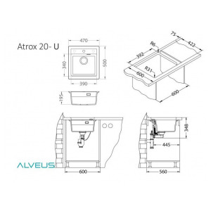 Кухонная мойка Alveus GRANITAL ATROX 20 TERRA