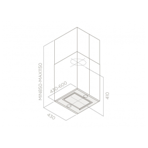 Островная вытяжка Elica KUADRA ISLAND IX/A/43x43 LED