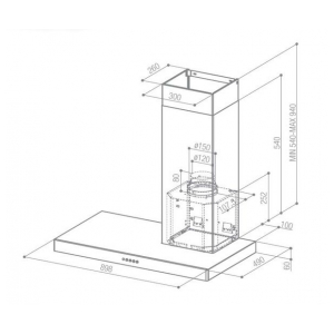 Пристенная вытяжка Faber STILO DX/SP A90