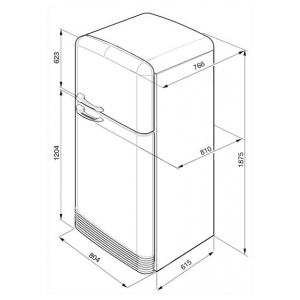 Отдельностоящий двухкамерный холодильник Smeg FAB50RWH