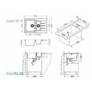 Кухонная мойка Alveus GRANITAL CADIT 70 TERRA