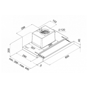 Встраиваемая вытяжка Maunfeld OUSE 60 Glass Black