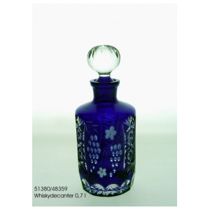 Декантер для виски Ajka Crystal Grape Cobalt blue с пробкой 700 мл