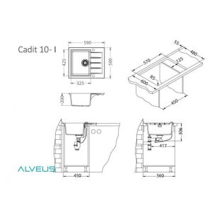 Кухонная мойка Alveus GRANITAL CADIT 10 ARCTIC