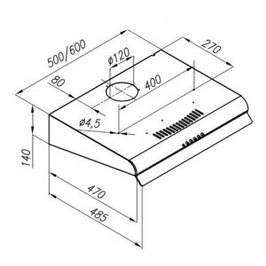 Подвесная вытяжка Konigin Verena Inox 60