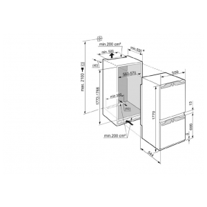 Встраиваемый двухкамерный холодильник Liebherr ICNP 3366