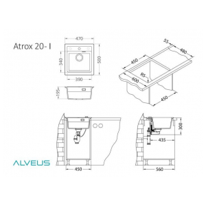 Кухонная мойка Alveus GRANITAL ATROX 20 CONCRETE