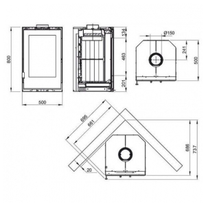 Дровяная печь La Nordica Inserto 50 Verticale Crystal Ventilato