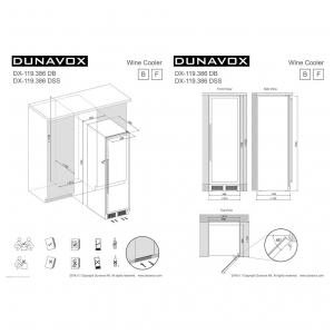 Встраиваемый винный шкаф Dunavox DX-119.386DB