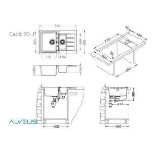 Кухонная мойка Alveus GRANITAL CADIT 70 ARCTIC