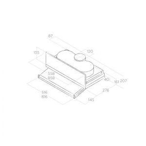 Встраиваемая вытяжка Elica CIAK LUX GR/A/L/86