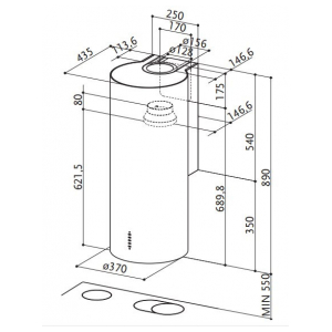 Пристенная вытяжка Faber CYLINDRA/2 EV8 2EL XH890