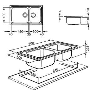 Кухонная мойка Smeg LG862-2