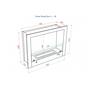 Встроенный биокамин Lux Fire Фаер Бокс 4 - 30