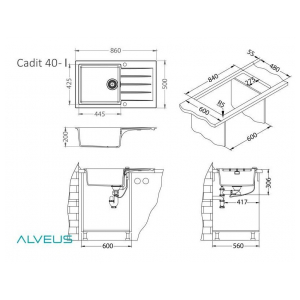 Кухонная мойка Alveus GRANITAL CADIT 40 TERRA