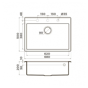 Кухонная мойка Omoikiri TEDORI 68 WH