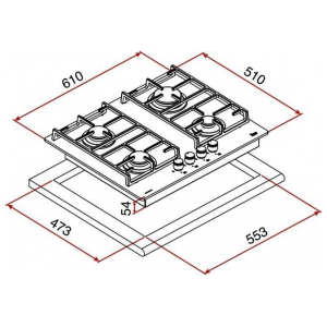 Газовая варочная панель Teka CGW LUX 60 4G AI AL CI NAT