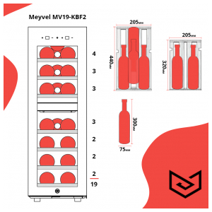 Отдельностоящий винный шкаф Meyvel MV19-KBF2