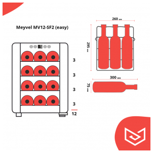 Отдельностоящий винный шкаф Meyvel MV12-BSF1