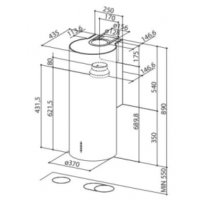 Пристенная вытяжка Faber CYLINDRA EG8 X A37 ELN