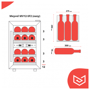 Отдельностоящий винный шкаф Meyvel MV12-SF2