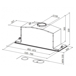 Встраиваемая вытяжка Faber INCA LUX GLASS EV8 X/WH A52