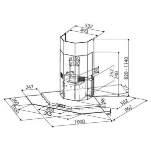 Пристенная вытяжка Faber PREMIO ANGOLO/SP EG8 X/V A100