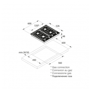 Газовая варочная панель Asko HG1666AB