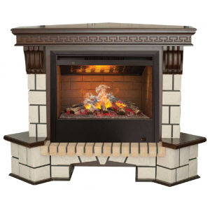 Каминокомплект Real Flame Stone Corner new 26/HL AO (DN) + 3D Helios