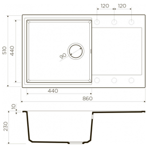 Кухонная мойка Omoikiri Daisen 86-PA Artgranit/пастила