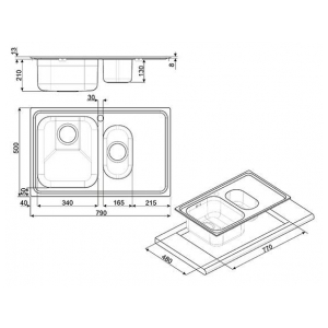 Кухонная мойка Smeg SP7915SRA