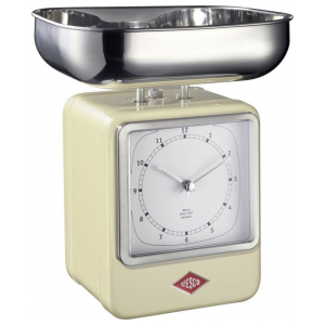 Весы кухонные Wesco 322204-23 с часами кремовые