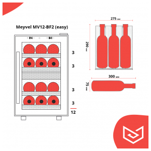 Отдельностоящий винный шкаф Meyvel MV12-BF2