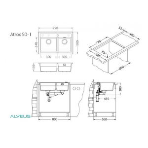 Кухонная мойка Alveus GRANITAL ATROX 50 TERRA