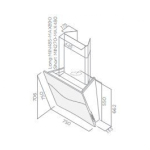 Пристенная вытяжка Elica CONCETTO SPAZIALE WH/F/75