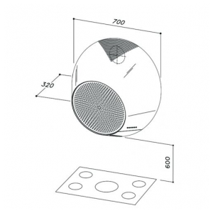 Наклонная вытяжка Sirius SL96 HOOP black