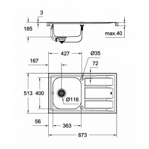 Кухонная мойка Grohe K400+ 31568SD0