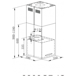 Островная вытяжка Maunfeld Bath Light (Isla) 35 Inox