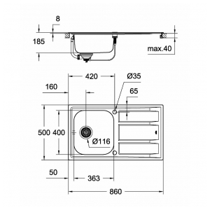 Кухонная мойка Grohe K400 31566SD0