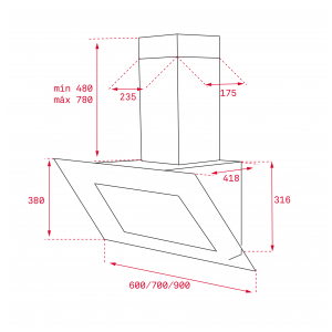 Пристенная вытяжка Teka DVT 980 W