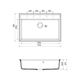 Кухонная мойка Omoikiri Daisen 77-PA пастила