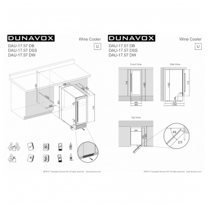 Встраиваемый винный шкаф Dunavox DAU-17.57DB