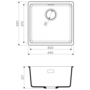 Кухонная мойка Omoikiri Kata 44-U-GR Artgranit/Leningrad Grey