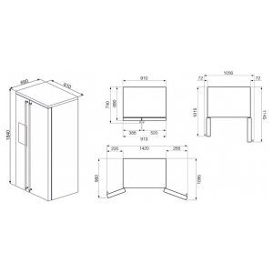 Отдельностоящий многокамерный холодильник Smeg FA63X