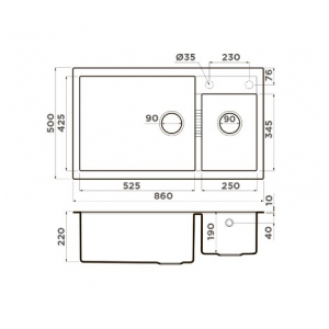 Кухонная мойка Omoikiri TEDORI 86-2-LB CH