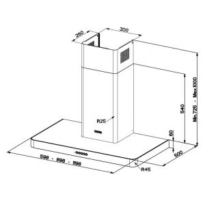 Пристенная вытяжка Faber T-LIGHT EV8P WH MATT A90