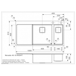 Кухонная мойка Reginox Nevada L40x18 Right